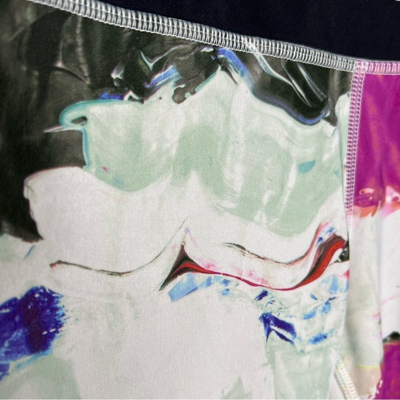 Lululemon Leggings 4 Run Inspire Crop II Pigment Wave Multi Black Pink Womens - Picture 3 of 16